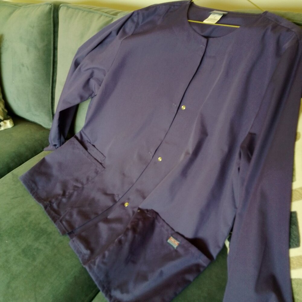 Women Purple Cherokee Scrub Jacket, Large